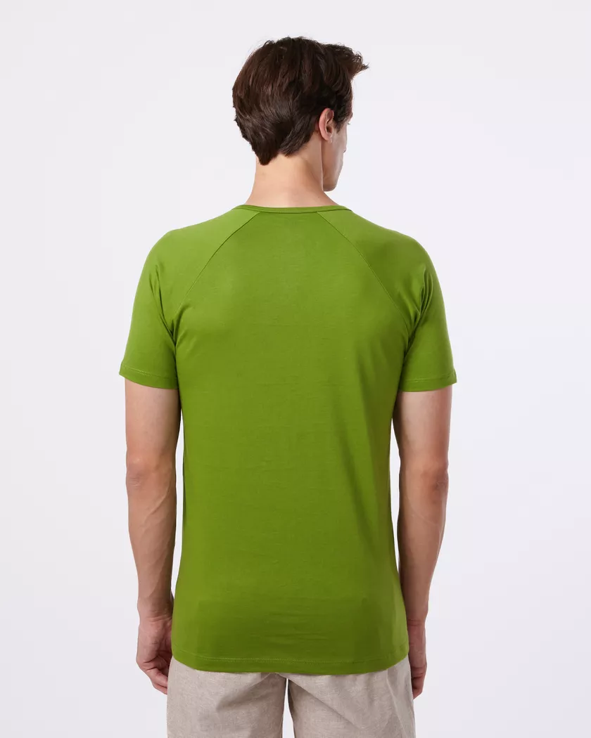 Camisa Raglan Manga Curta Verde Lord- Algodão Pima | Barão Alpha