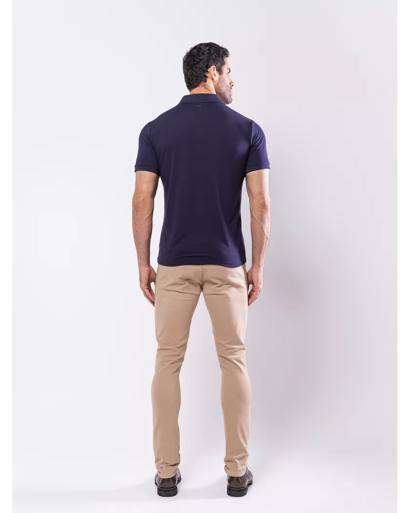 Camisa Polo Azul Marinho - Algodão Pima