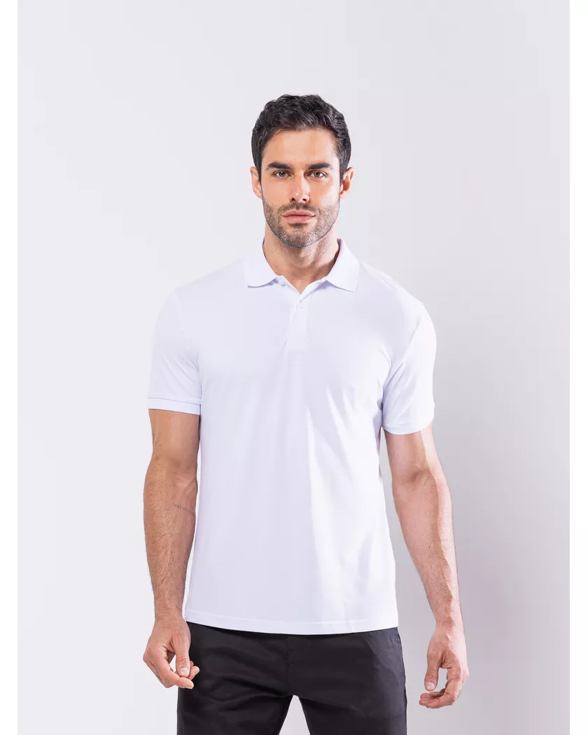 Camisa Polo Branca - Algodão Pima - Barão Alpha