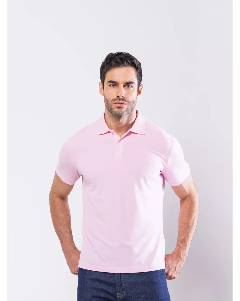 Camisa Polo Rosa - Algodão Pima - Barão Alpha