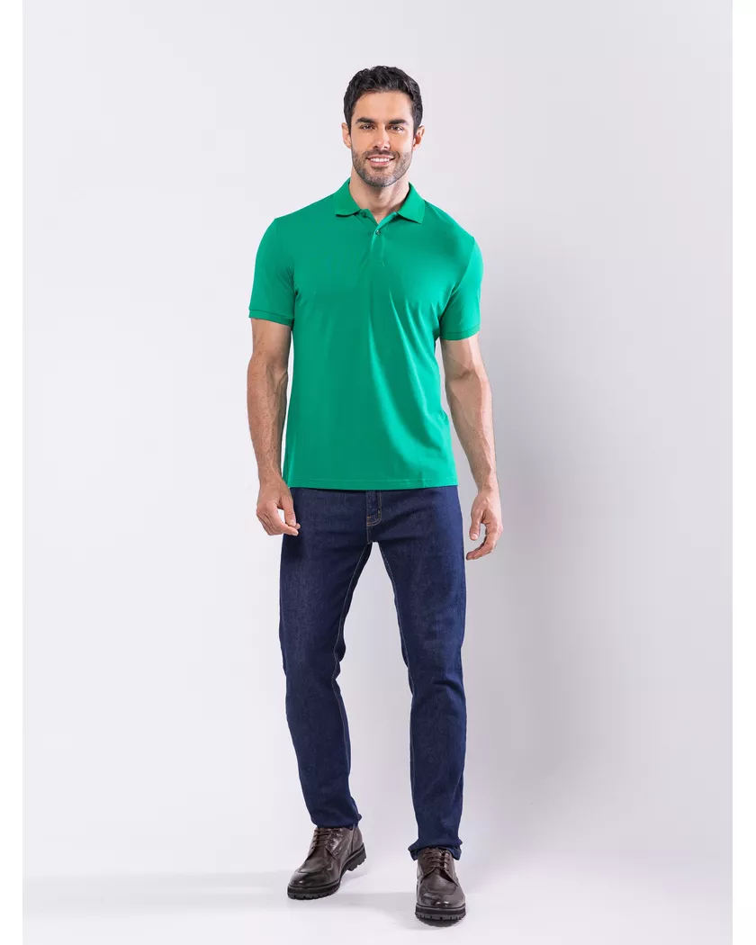 Camisa Polo Verde - Algodão Pima