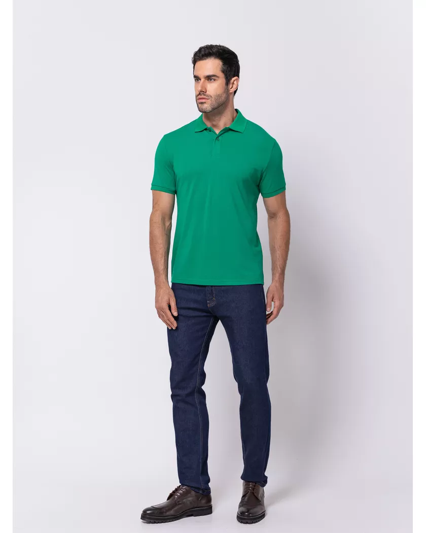 Camisa Polo Verde - Algodão Pima