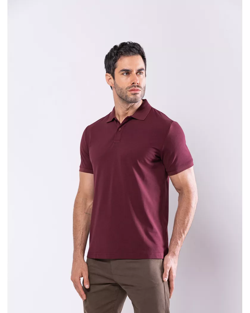 Camisa Polo Vinho - Algodão Pima