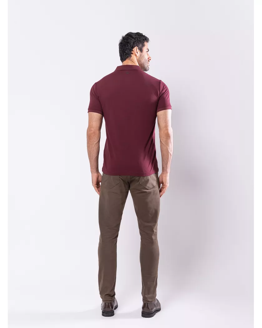 Camisa Polo Vinho - Algodão Pima