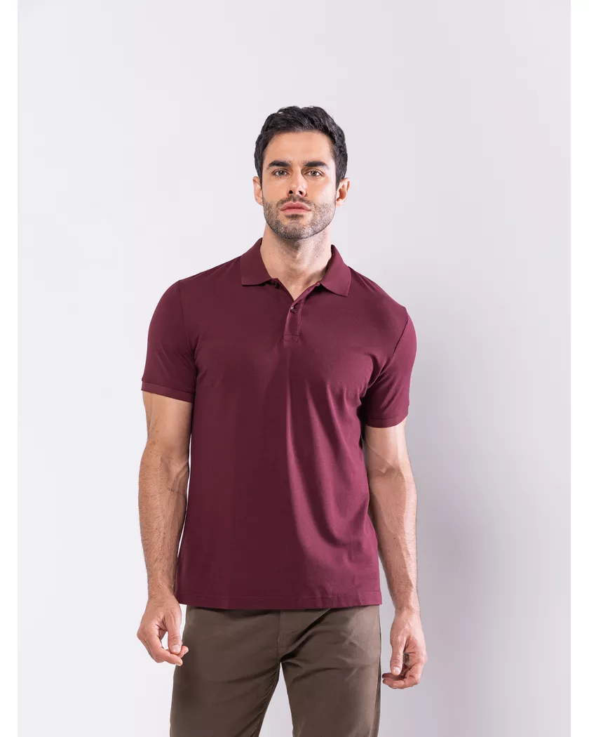 Camisa Polo Vinho - Algodão Pima - Barão Alpha