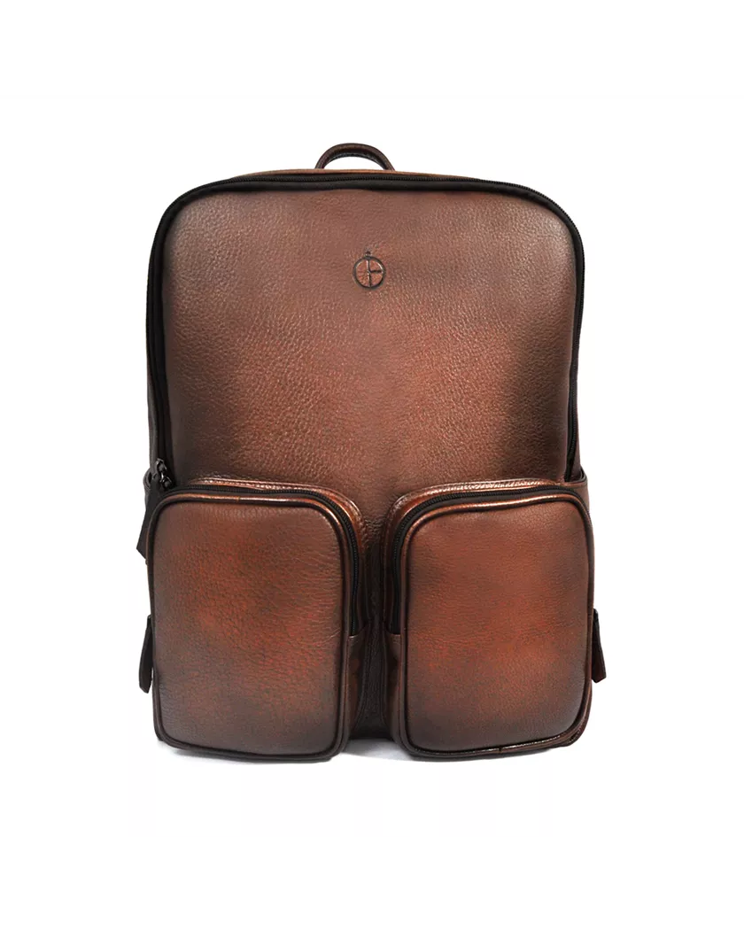 Mochila em couro Executivo Conhaque - Barão Alpha