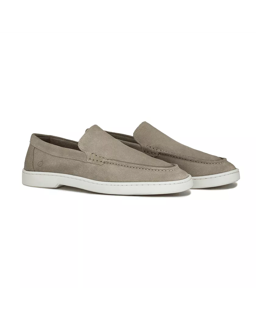 Slip on masculino Mocassim Pietro - Camurça Cinza - Barão Alpha
