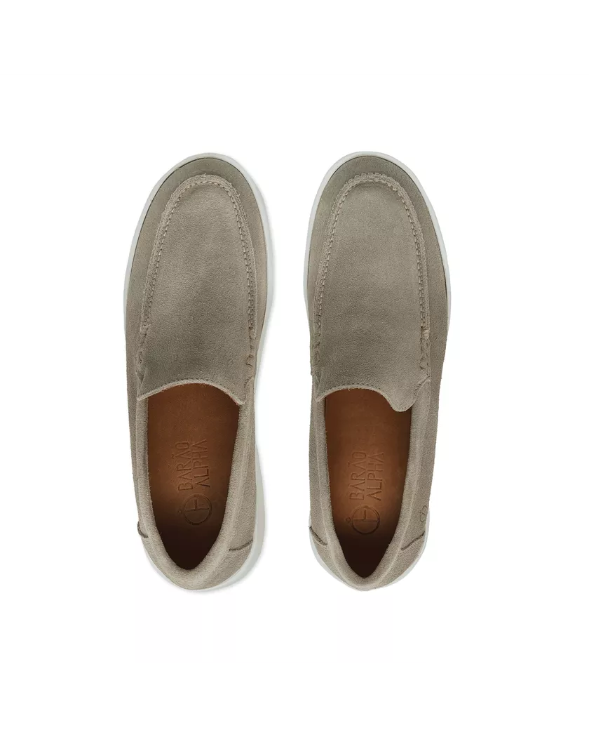 Slip on masculino Mocassim Pietro - Camurça Cinza