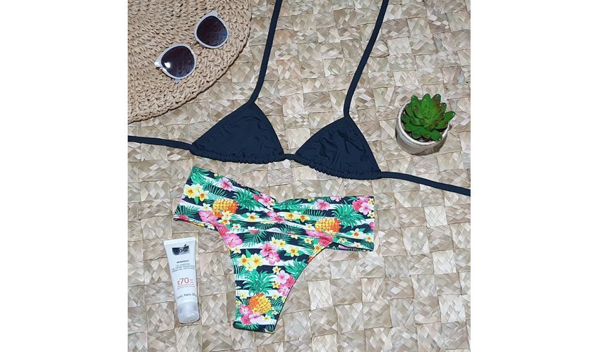 Conjunto Lipo Listras Floral 