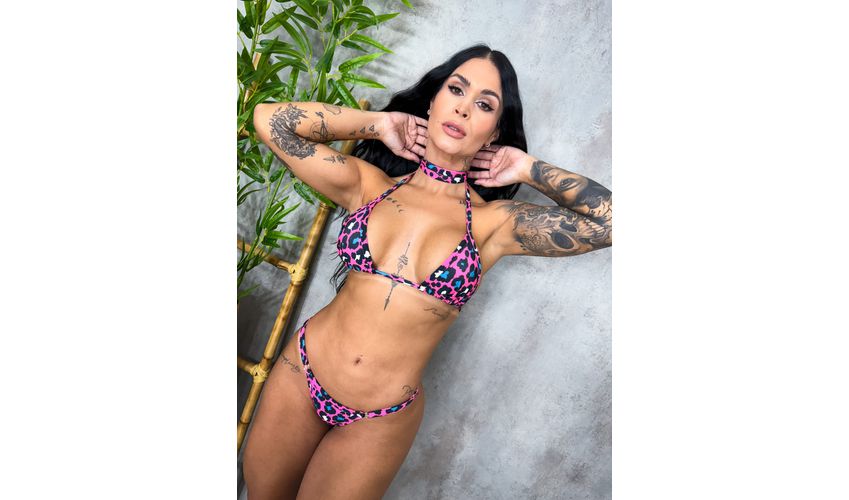 Conjunto Marquinha De Fita Oncinha Rosa 