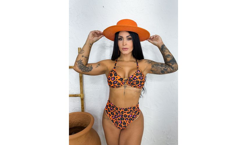 Conjunto Belize Animal Print Coral