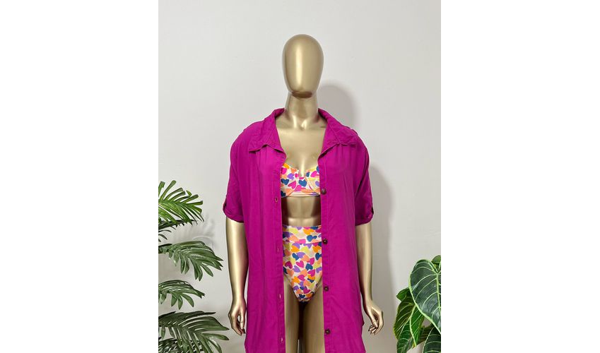 Saída de Praia Chemise Fucsia 