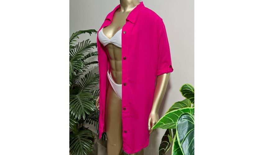 Saída de Praia Chemise Rosa