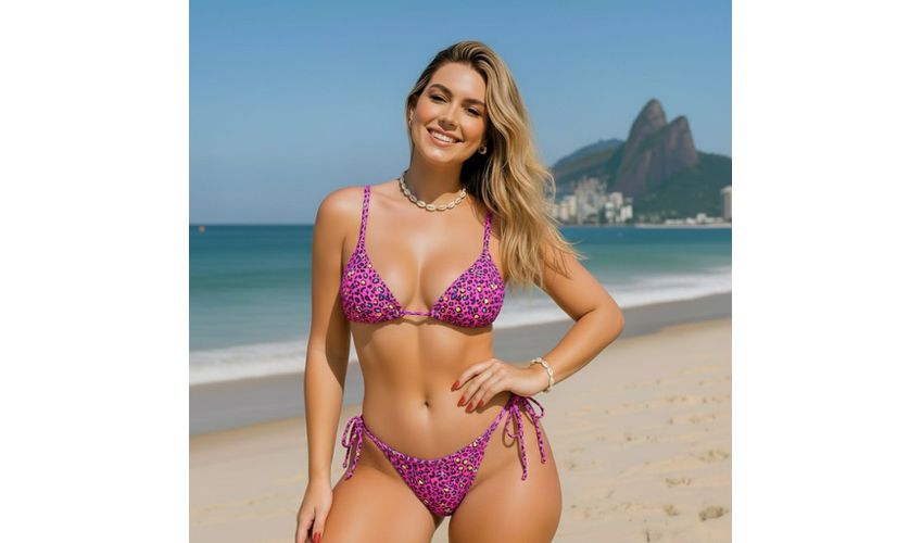 Conjunto Lacinho Animal Print 