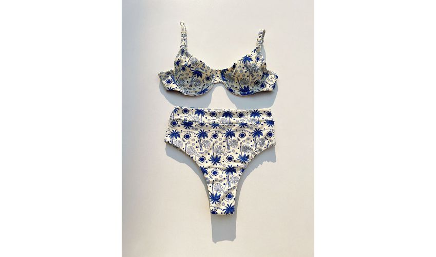 Conjunto Bahamas Hot Pants Coqueiro azul