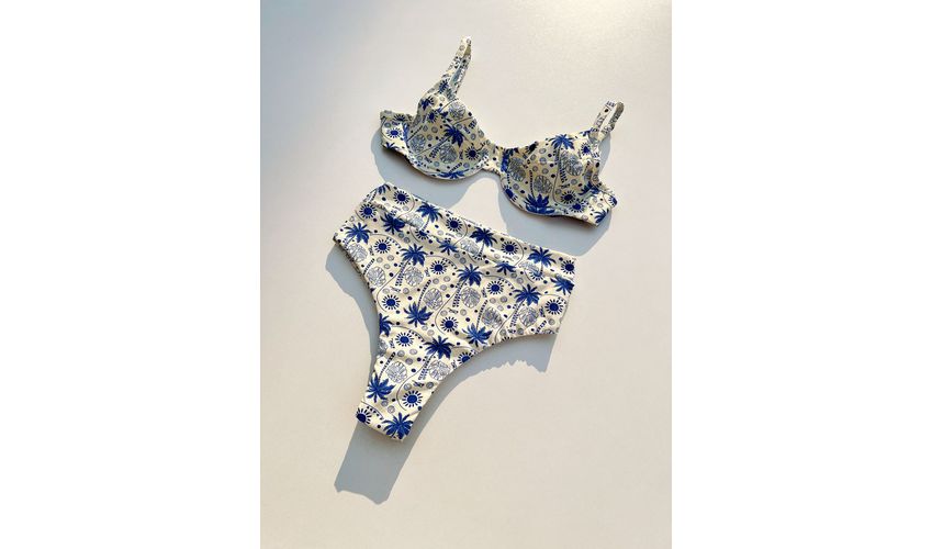 Conjunto Bahamas Hot Pants Coqueiro azul