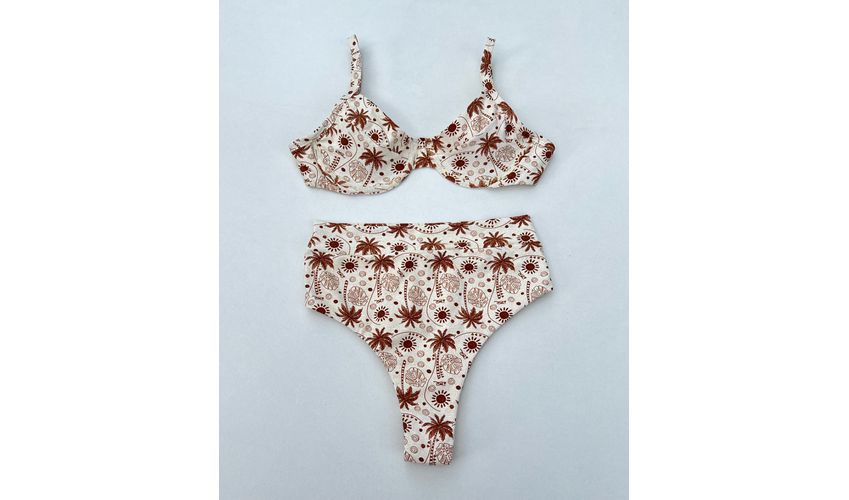 Conjunto Bahamas Hot Pants Coqueiro Marrom