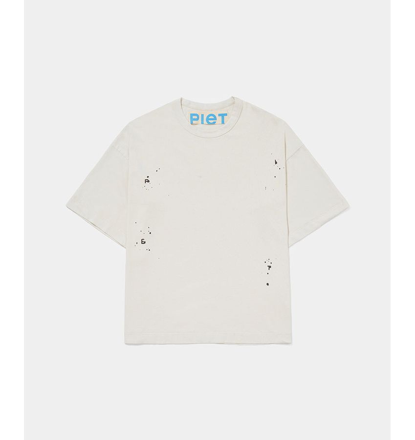 PIET Splatter Tshirt Bone White 