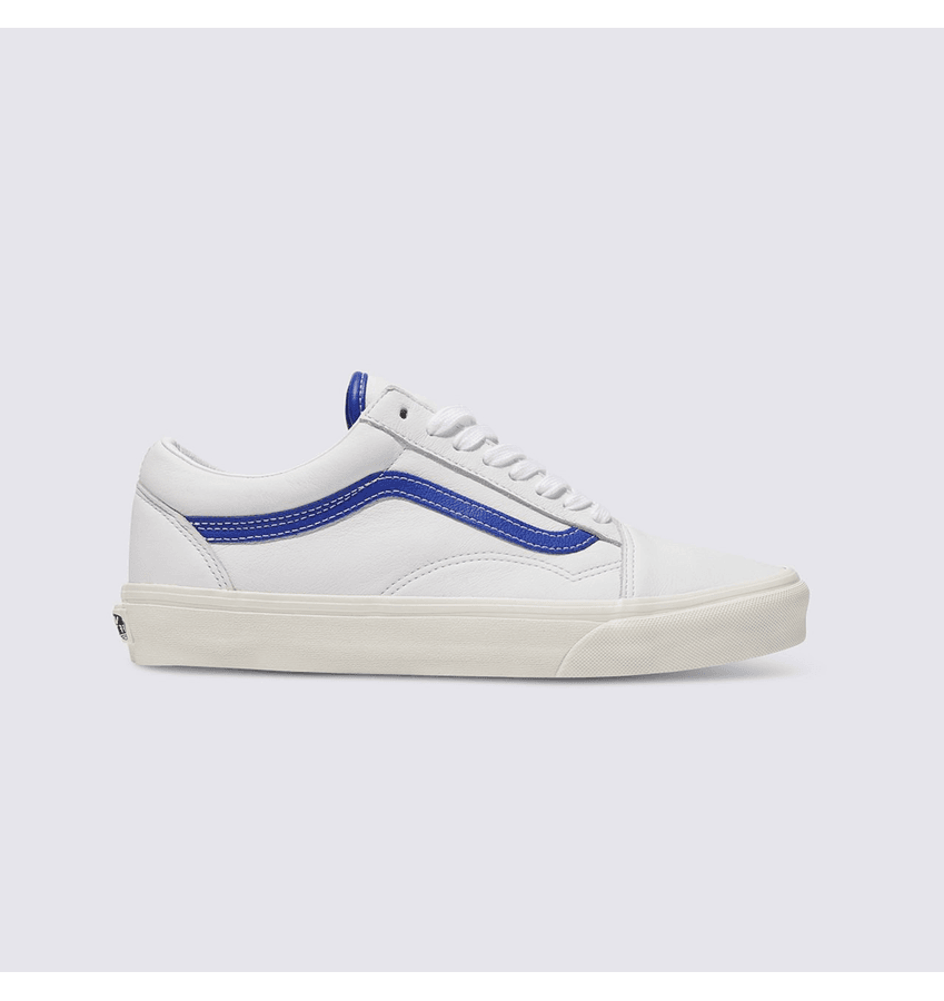 TÊNIS OLD SKOOL LEATHER WHITE BLUE