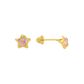 Brinco De Ouro 18k Estrela Rosa De 5mm