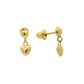 Brinco Infantil De Ouro 18k Bolinha Com Coração 8mm