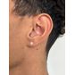 Brinco Masculino Individual De Ouro 18k Com Pedra De Zircônia Carrê De 4mm