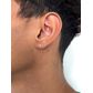 Brinco Masculino Individual De Ouro 18k Com Pedra De Zircônia Carrê De 3mm
