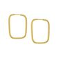 Brinco De Ouro 18k Argola Retangular Slim G