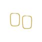 Brinco De Ouro 18k Argola Retangular Slim P