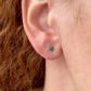 Brinco De Ouro 18k Zircônia Esmeralda De 3mm