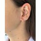 Brinco De Ouro 18k Com Pedra De Zircônia Coração 4mm