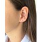 Brinco De Ouro 18k Coração de Zircônia Branca 5,0mm