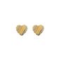 Brinco De Ouro 18k Coração Diamantado Tricolor De 8,0mm