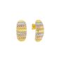 Brinco De Ouro 18k Meia Argola Tricolor de 1,6cm