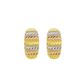 Brinco De Ouro 18k Meia Argola Tricolor de 1,6cm