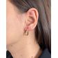 Brinco De Ouro 18k Argola Oval Detalhada