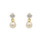 Brinco De Ouro 18k Perola Com Pedra De Zircônia De 3mm 