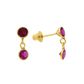 Brinco De Ouro 18k de Zircônia Rubi 3,0mm 