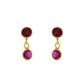 Brinco De Ouro 18k de Zircônia Rubi 3,0mm 