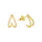 Brinco De Ouro 18k Pop Com Zircônias 