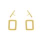 Brinco De Ouro 18k Quadrado Line