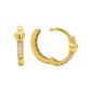 Brinco De Ouro 18k Argola Coração Com Zircônia