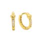 Brinco De Ouro 18k Argola Coração Com Zircônia