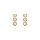 Brinco De Ouro 18k Trio Corações 