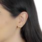Brinco De Ouro 18k Argola Ariel Com Zircônias