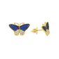 Brinco De Ouro 18k Borboleta Com Zircônias