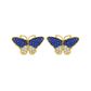Brinco De Ouro 18k Borboleta Com Zircônias