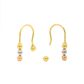 Brinco De Ouro 18k Anzol Com Bolinhas Tricolor