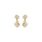 Brinco De Ouro 18k Com Pedras De Zircônias Coração 3mm 