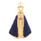 Pingente De Ouro 18k Nossa Senhora Da Aparecida Com Pedras 29mm